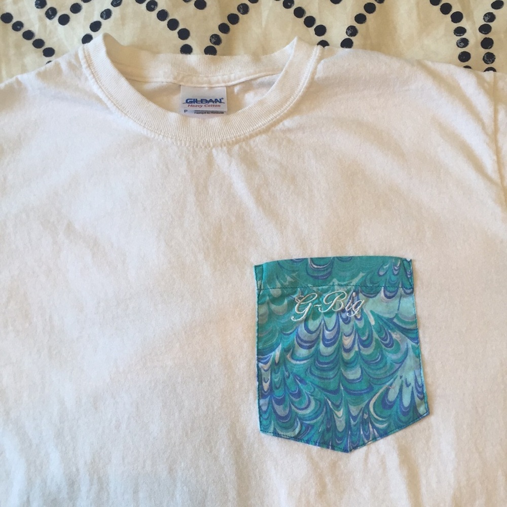 Custom made sorority G-Big pocket tee